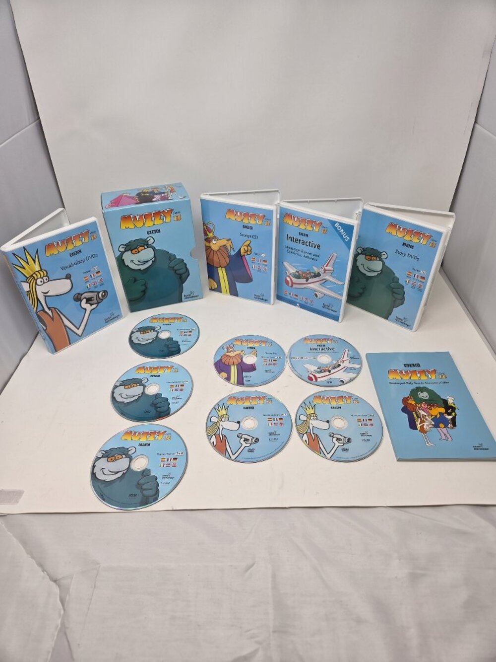 Muzzy Level 2 - BBC Language Course Box Set DVD CD French German Spanish Italian